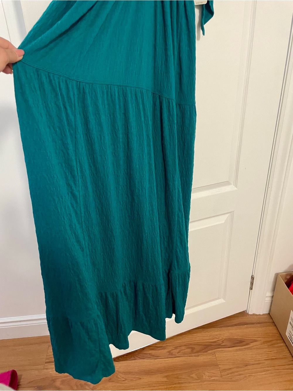 Brand New Free People Teal Ruffled Maxi Dress Size Medium - Picture 6 of 10